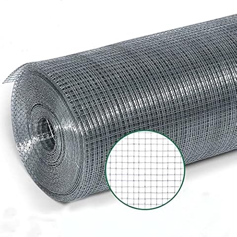 Hardware Cloth 24in x 50ft 23 Gauge Wire Fencing 1/4 inch Hot-Dipped Galvanized Material Wire Mesh for Vegetables Garden Chicken Coop Pen Animal Control and Home Improvement Projects Cover