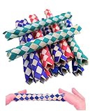 Zugar Land Cool Colorful Classic Bamboo Chinese Finger Traps (5') for Kids and Adults. (Light - Multi Color (24 Pack))