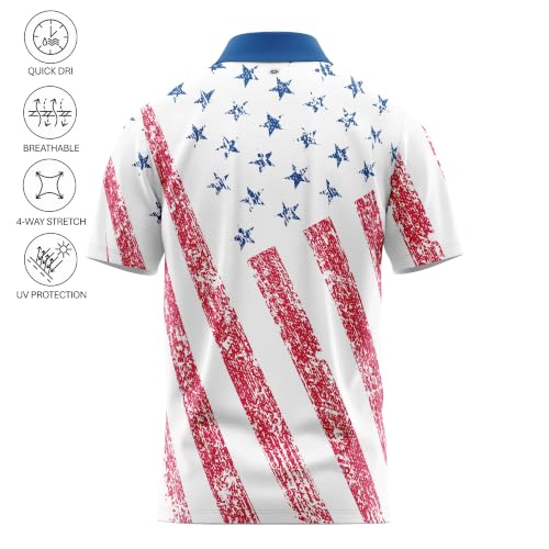 Image of Patriotic USA Golf Polo Shirt Men's Performance Short Sleeve