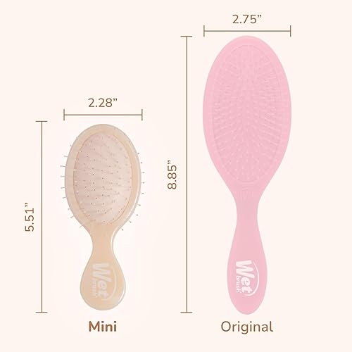 Miniatura 5 de Wet Brush Mini cepillo desenredante para el cabello, color crema (icono de iridiscencia), cepillo de viaje desenredante, cerdas IntelliFlex