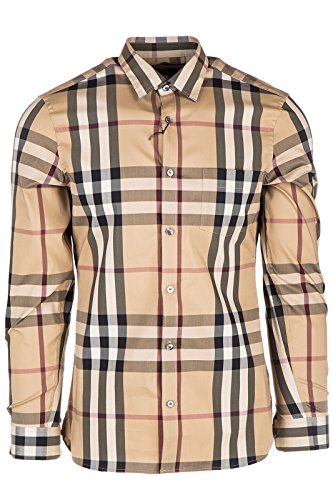 Image of Burberry Men's Long Sleeve Shirt Dress Shirt Nelson Beige