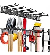 Tebgeag Garage Tool Organizer Wall Mount, 48inch Heavy-Duty Garage Storage System and Garden Tool...