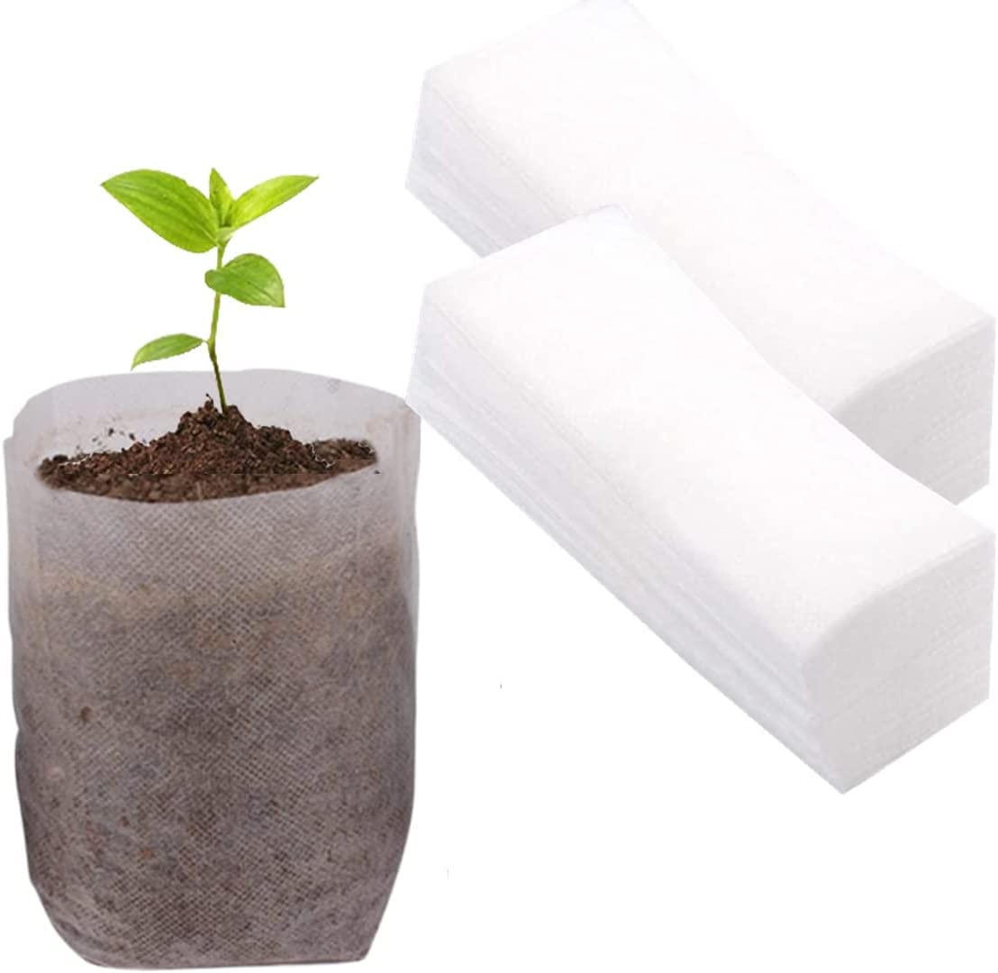 100 Pcs Planting Bags Non-woven planting bag ，Non-Woven Biodegradable Nursery Bags Garden Supplies for Vegetable Flower Fruit Saplings Tre(4' x 4.7')