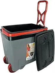 Caixa Térmica com Rodas, 34 Litros, 46 Latas, Alça Retrátil