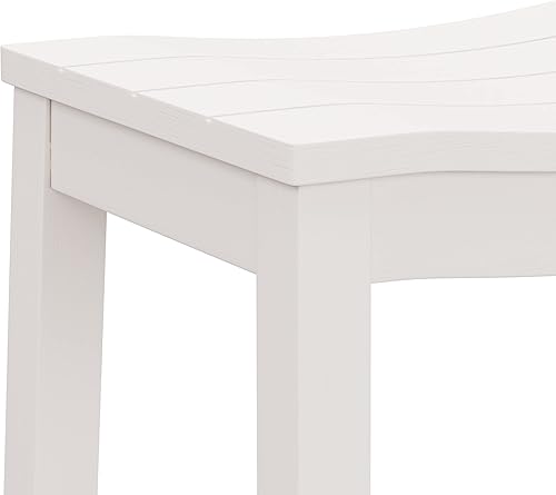 Miniatura 5 de Hillsdale Furniture Fiddler - Taburete de bar sin espalda, color blanco