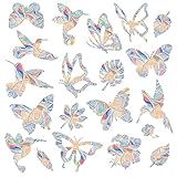 Lystaii 38 Pcs Window Clings Window Rainbow Decals Stickers for Anti Collision Bird Strikes Prevent Bird Strikes Hitting on Glass Windows Transparent Suncatcher Stickers (Bird,Butterfly, Leaf)