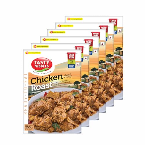 Image of Tasty Nibbles Ready to Eat Chicken Roast 200g [Pack of 6]| Open Heat & Eat | Non-Vegetarian | No Added Preservatives | Japanese Retort Technology