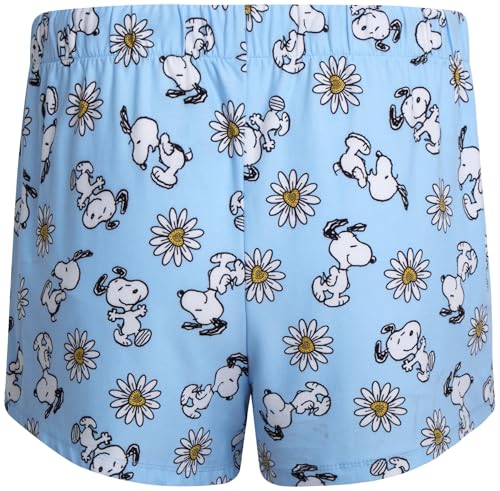 Image of COCO BRANDS Peanuts Snoopy Strawberry Shortcake Womens Pajama Sets - 2 Piece Short Sleeve Sleep Shirt and Pajama Shorts