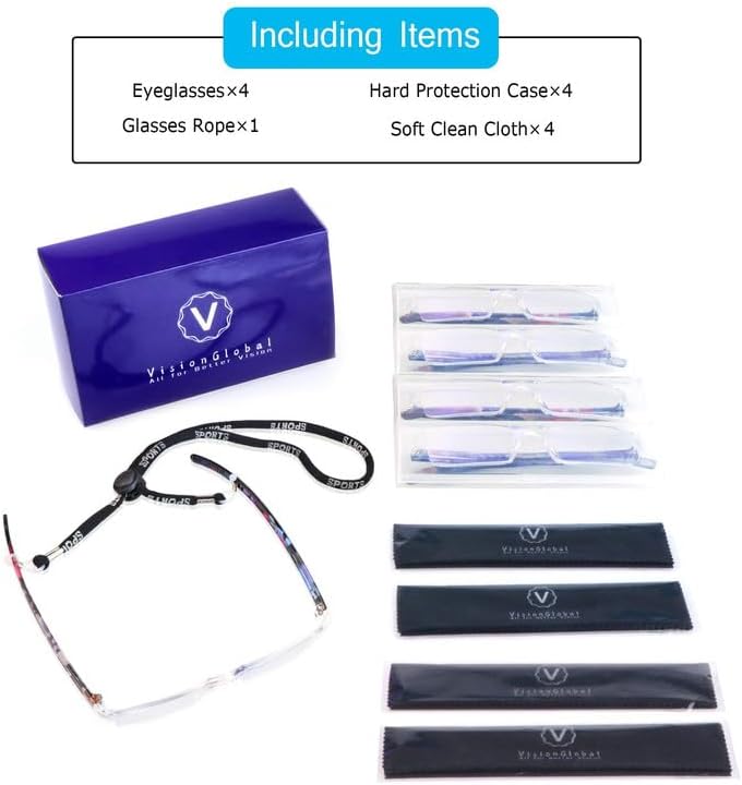 Miniatura 7 de LifeArt 4 pares de anteojos de lectura, anteojos con filtro de luz azul, anteojos de computadora para mujeres y hombres, marco de anteojos