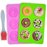 Prepara hasta 12 donuts al mismo tiempo de forma fácil y rápida con los dos moldes de silicona para rosquillas y donuts de Texture Cuisine.