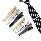 6 Stück Krawattenklammer, Herren Krawattennadel Set, Krawattennadeln, Tie Clip Set, Krawattenklammer Gold, für Valentinstag, Weihnachten, Jubiläum, Meeting, Dating, Hochzeit (Gold, Silber, Schwarz)
