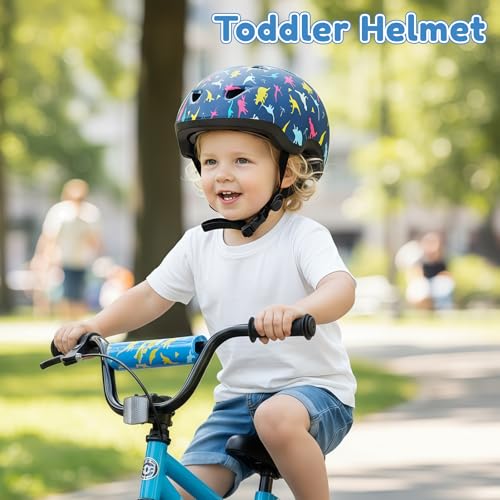 Image of Toddler Bike Helmet with Gloves and Backpack Set, 3 Sizes for Baby Infant to Kids Ages 1-3 3-5 5-8+, Adjustable Boys Girls Bike Helmet for Bicycle /Scooter /Skateboard /Roller Skate