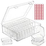 Wusboo 30 Stück Kleine Aufbewahrungsboxen mit Deckel, 5,5 x 5,5 x 2cm, Mini Kunststoff Transparente Aufbewahrungsbehälter für Kleinteile, Pillen, Ohrringe, Ringe, Perlen, Schrauben