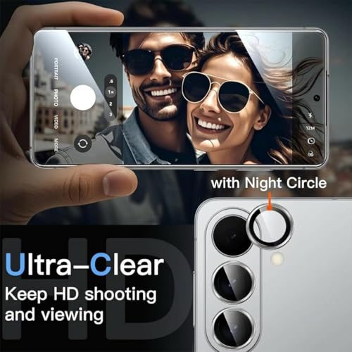 Image of PACK OF 2 Camera Lens Protector for Samsung Galaxy S26 / S26 Plus Silver AR AF Coated 9H Tempered Glass Camera Guard, Anti Drop Scratch Resistant Camera Lens, Case Friendly Waterproof Heavy Duty UHD Clear Camera Cover