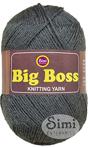 Image of Big Ball Mouse Grey (400 gm) Wool Ball Hand Knitting Wool /Art Craft Soft Fingering Crochet Hook Yarn, Needle Knitting Yarn Thread dye H