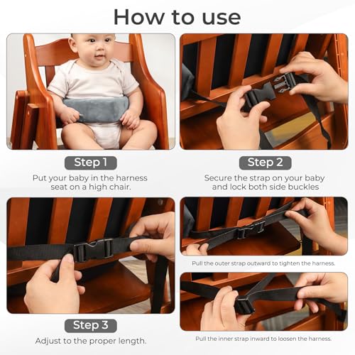 Image of High Chair Straps, Universal Baby Safety Strap, Highchair Harness for Infant&Toddler's(Gray)