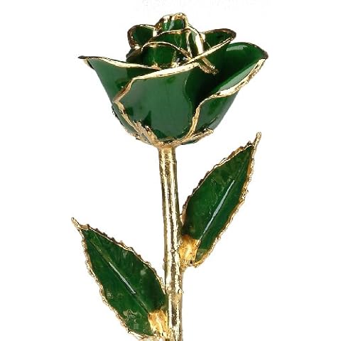 Dark Green 24k Gold Rose - Real Rose Dipped in Gold Cover