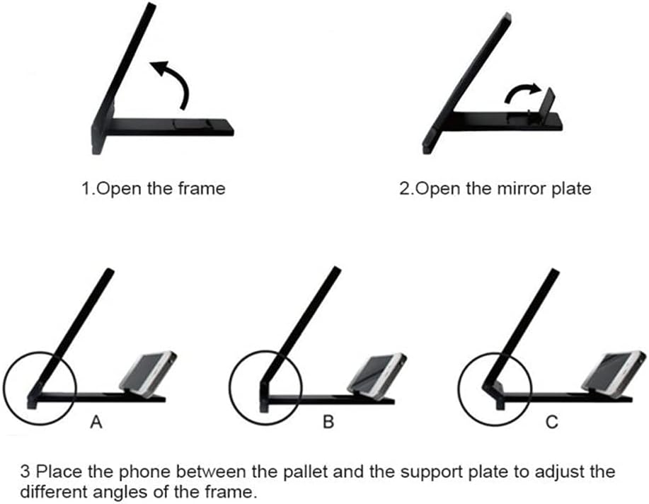 8.2Inch 3D Mobile Phone Screen Magnifier Video Amplifier Stand Bracket with Movie Game Magnifier Folding Phone Desk Holder (Color : OneColor)