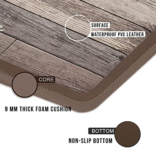 Freshmint Farmhouse Kitchen Mats Cushioned Anti-Fatigue Comfort Mat For Home & Office Ergonomically Engineered Memory Foam Kitchen Rug Waterproof Non-Skid, 47" By 17",Love #TOP3
