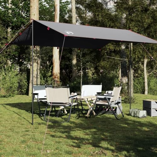 Tino Tech Tarp Outdoor Tent 360x294 cm Wasserdicht Tarp Camping Zelt Plane Ultraleicht Camping Zeltplane Zeltunterlage für Ourdoor Camping Zeltplane Tarp für Hängematte Polyester Grau und Orange
