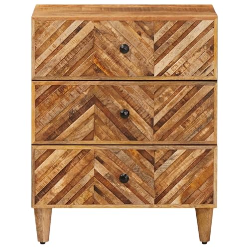 Table de chevet manguier massif marron pour sublimer un petit espace de nuit
