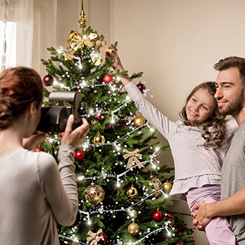 Guirlande perles de Noël 10m argentée LED pour cheminée