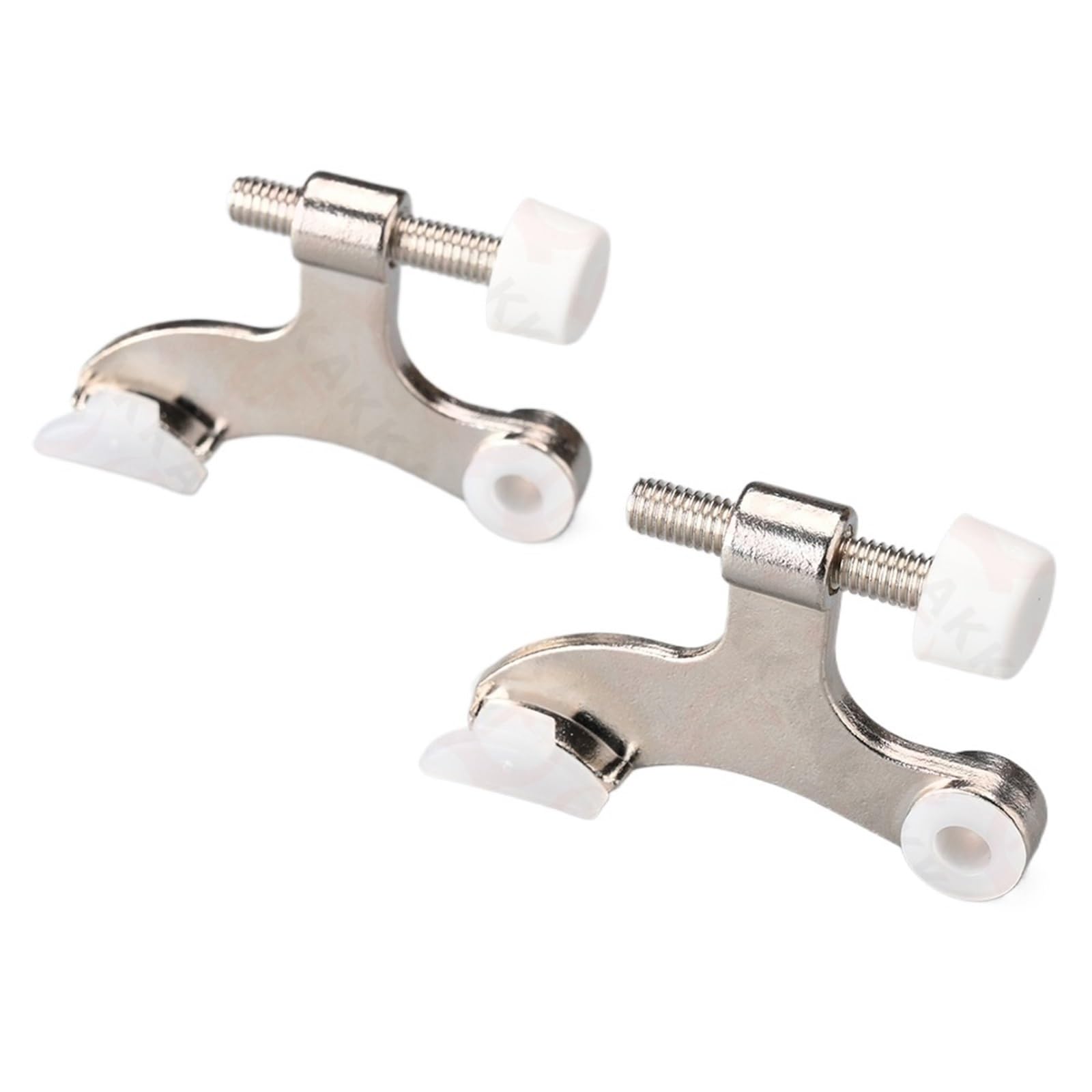 Door Stopper 2Pcs Adjustable Hinge Pin Door Stop with Buffer Pad Hidden Mount Household Hardware(Silver Nickel)