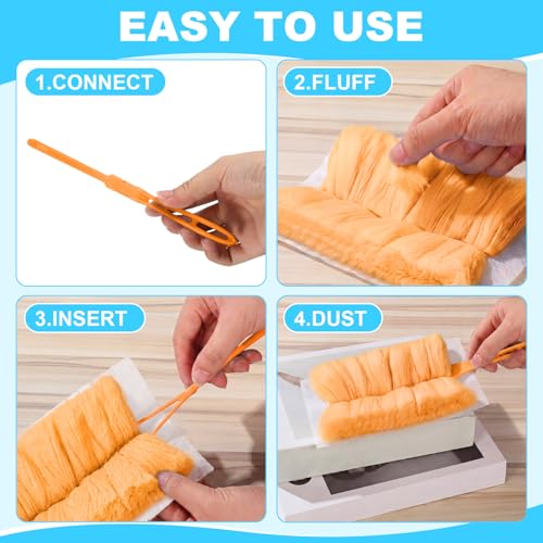 Image of Mimorou 100 Pcs Disposable Dusters Refills Bulk Heavy Duty 180 Multi Surface Replacement Dusters for Cleaning Ceiling Fan with Microfibers Unscented (Modern Colors)