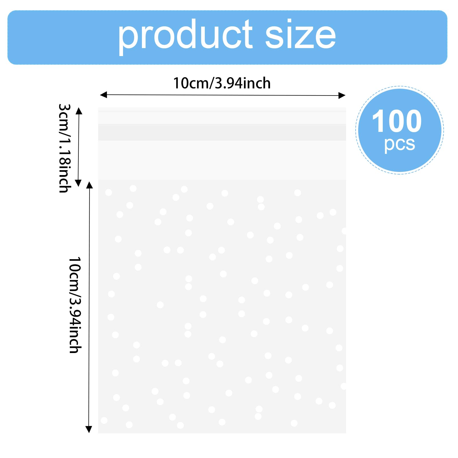 100 PCS Cellophane Bags For Sweet - 10 X 15 Cm Self Adhesive Small - View #3