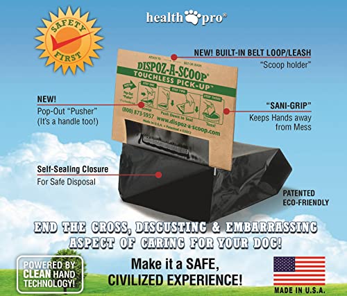 Dispoz-A-Scoop No-Touch, Safety Scoopers (500 Pack) | Disposable Pet Waste Bags, Scoop & Seal, Unscented #TOP1