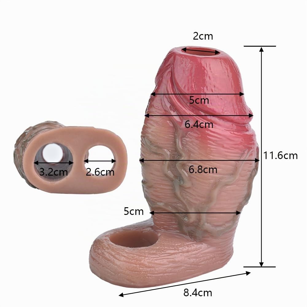 FlüSsigsilikon Realistische Penismanschetten Cock Sleeve Penissleeve für Penisvergrößerung und Zeit Verlängern Penishülle Pennis Extender Sex Toys Sexspielzeug Männer Frauen Extrem(A)