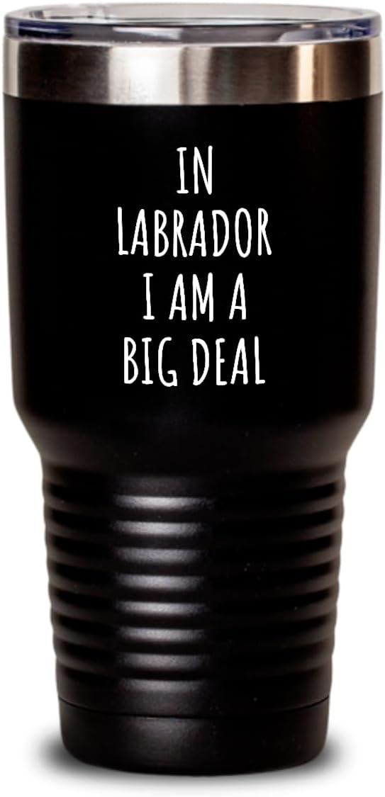In Labrador Tumbler I'm A Big Deal Funny Gift For Labradorian Men Women States Proud Present Idea Quote Gag Joke Insulated Cup With Lid Black 30 Oz
