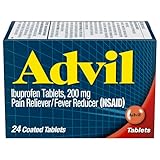 Advil Pain Reliever and Fever Reducer, Ibuprofen 200mg for Pain Relief - 24 Coated Tablets