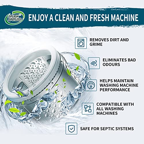 splash spotless washing machine cleaner deep cleaning for he top load washers and front load 24 tablets