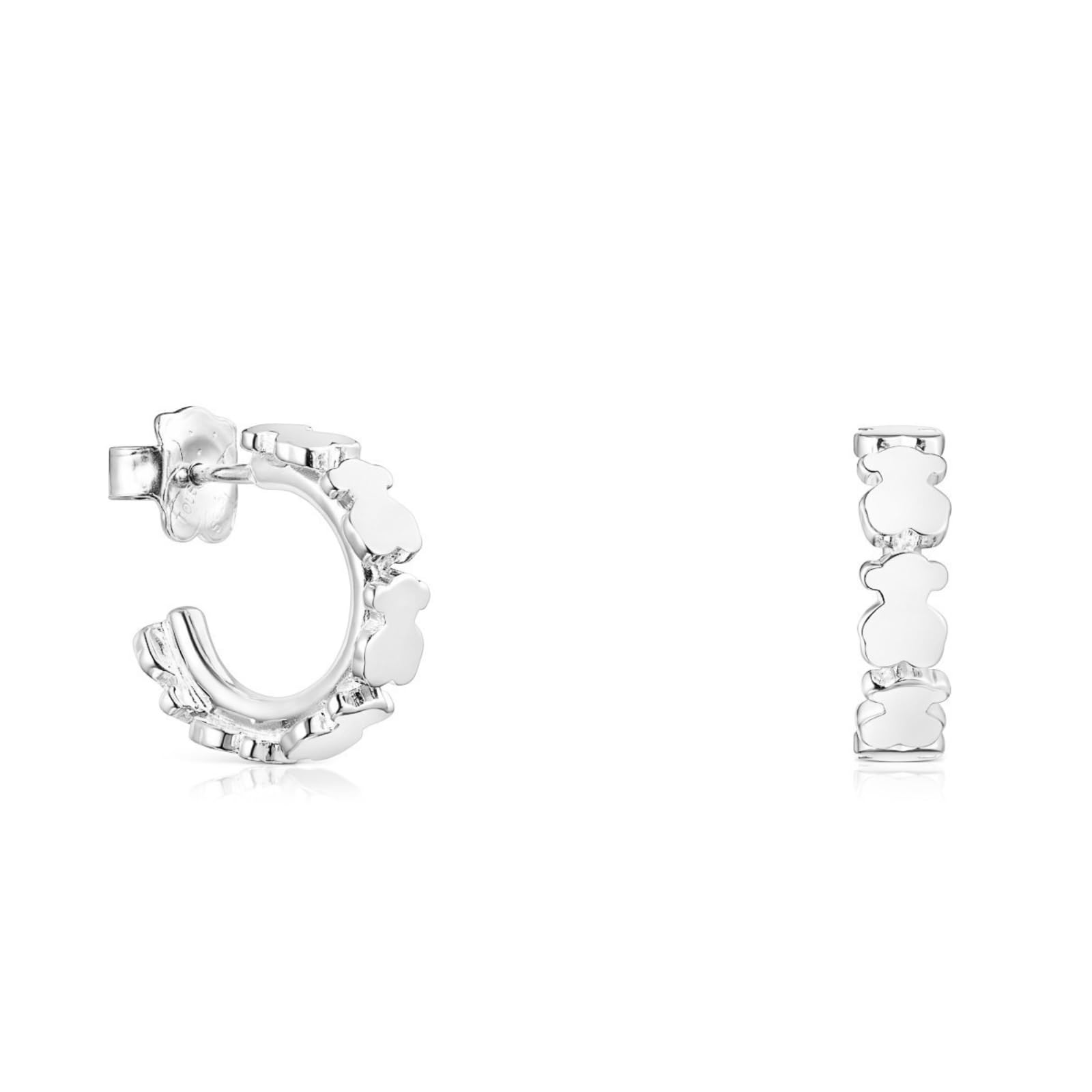 TOUS Pendientes Aro para Mujer de Plata de Primera Ley, Colección Straight