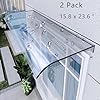 2pc window door wall frosted canopy 158 x 236 inch door shelter window cover window awning pet for sun uv rain shelter  urban country home decor