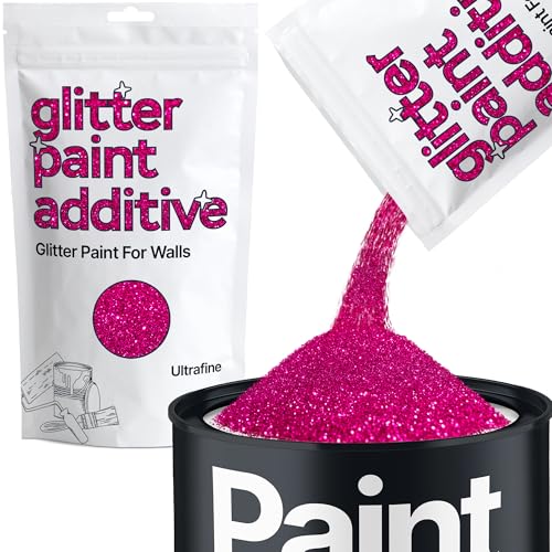 Dark Rose Pink Glitter Paint Additive Ultrafine 100g for Adding Sparkle to Paints & Varnish | Paint Walls Sparkly Add to Emulsion, Acrylic or Lacquer Indoor | Hemway
