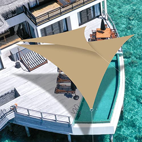 Teynewer Sun Shade Sail Triangle 5x5x5m Waterproof Shade Sail for Outdoor Garden Patio Party 98% UV Block Sunscreen Awning Canopy Sunsail with Free Rope - Image 4