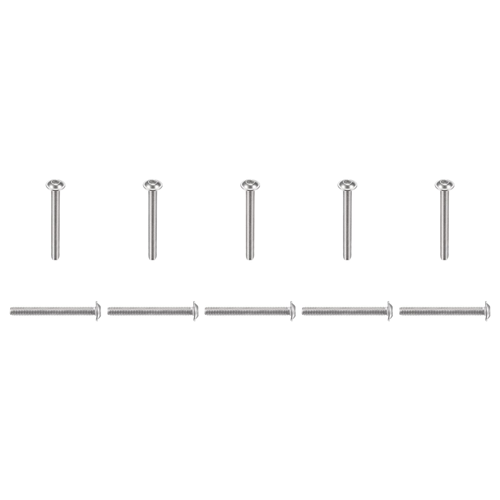 DTGN M6x60mm(DxH) Flanged Button Head Socket Cap Screws, 10Pack, Good for Equipment Furniture