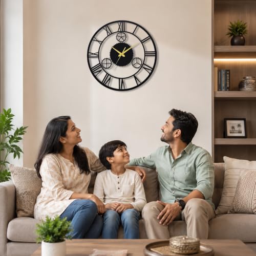 Image of AUROMIN ; THE ART OF INGENUITY Metal Analog Wall Clock for | Living Room, Bedroom, Office, Kitchen, Home (50cm)