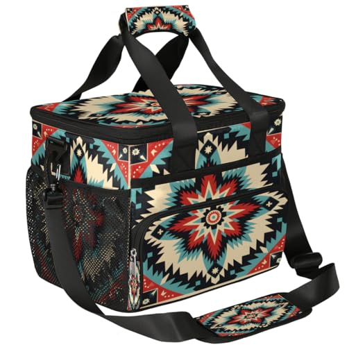 Curved Shape Insulated Picnic Backpack Lunch Box for Women Men Picnic Basket Tote Lunch Bag Picnic Bag Portable Lunch Bags for Picnic, Beach, Work, Trip,Office, Camp Art Abstract Flower