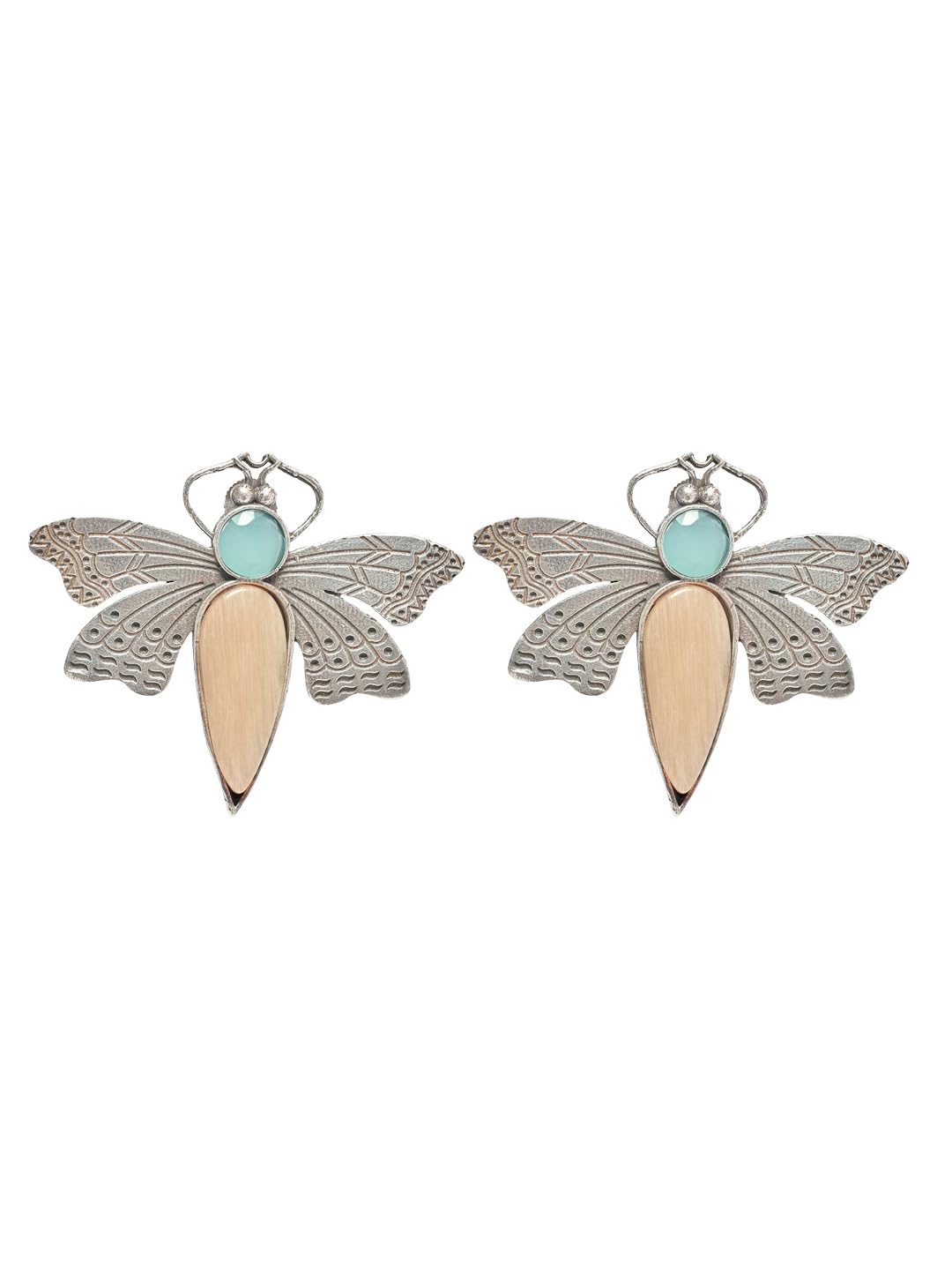 VENI 92.5 Silver Plated Oxidised Butterfly Stud Earrings (B0DBHBK4Q7) Amazon Price History, Amazon Price Tracker