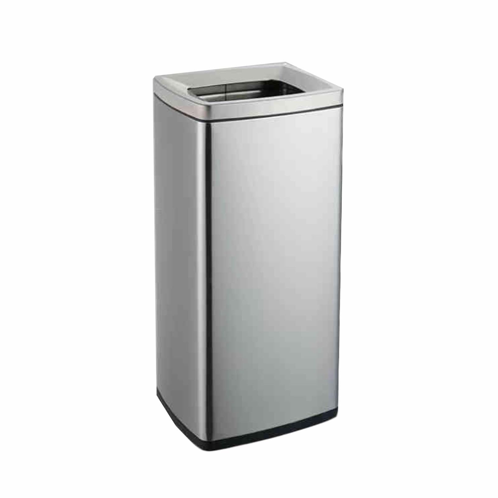IUokLU Square Column Ashtray Trash Can,Tall Vertical Cigarette Butt Holder,Removable Inner Barrel,12L Capacity（Silver-Style 2）