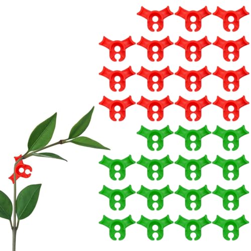 ZYBHMJE 20 clip piegatrici per piante per addestramento, per allenamento a basso stress, supporto per stelo delle piante, angolo di 90 gradi (rosso e verde)