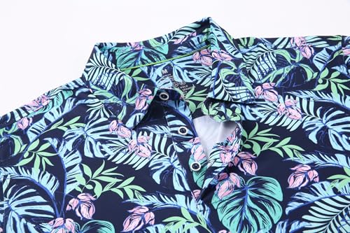 Alex Vando Mens Hawaiian Golf Shirt Moisture Wicking Digital Print Golf Shirts for Men