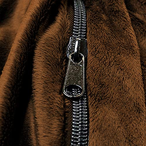 Image of Ultimate Sack 6000 6-Foot Bean Bag Chair, Brown Fur Cover - Oversized Foam Lounger, Floor Seat, Small Sofa, or Couch Bed for Living Area, Gaming Room, or Reading Lounge