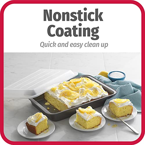 GoodCook Set of 2 Nonstick Steel 13" x 9" Cake Baking Pans with Covers, Gray by GoodCook - Image 3