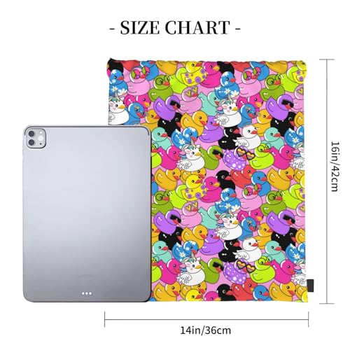 Funny Cartoon Cute Duck Colorful Drawstring Backpack, Small Gym Bags for Men Women, String Backpack Sports Sackpack2