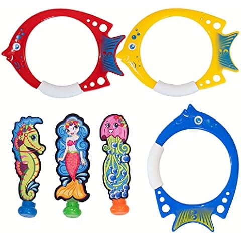 NEALMART Diving Pool Toys, Swimming Pool Toys, Underwater Toys Set, Includes Fish Dive Sticks and Swimming Mermaid for Kids and Gift for Kids, Swimming Train, Fun for Summer Cover