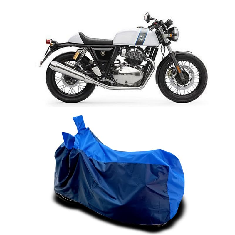 Image of DUFFEL-Two Wheeler Bike Body Cover Compatible for Royal Enfie Continental Gt 650 Heat Protectio /UV-Rays /Birds Dropping /DustProof /Waterproof All Variants [Nevay Blue]
